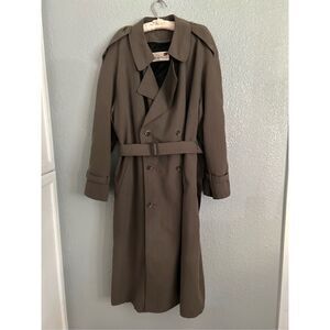 Trench coat Army green Stanley Blacker removable wool lining Adj tie belt , extr